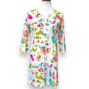 Gretchen Scott Women’s Mommy & Me Mermaid Ocean Print Cotton Tunic Size XS